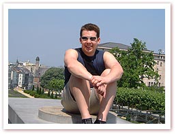 Image: Piers sat perched in the Botanical Gardens in Belgium